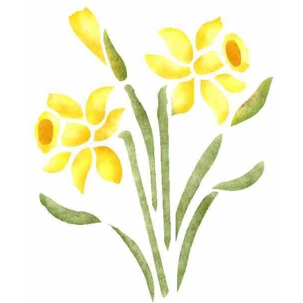 Daffodils Flower Stencils